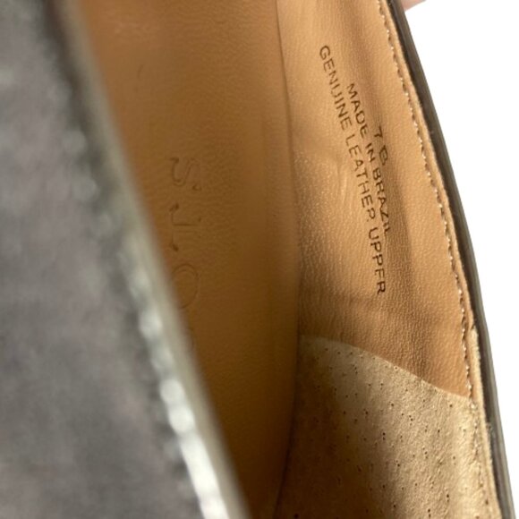 Talbots sz 7 Shadow Grey 'Diane 2' Pumps Metallic Pointed Toe Cap, Kitten Heel - Picture 10 of 10